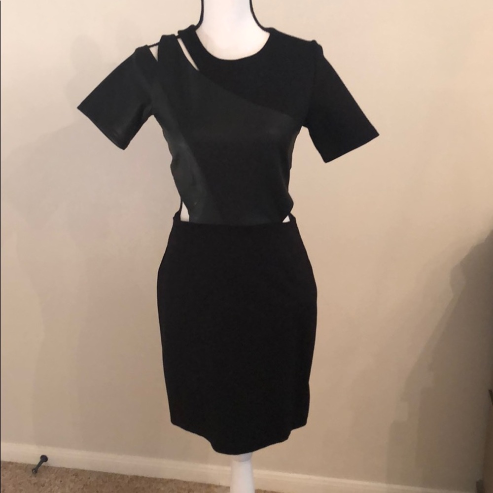 Black leather dress